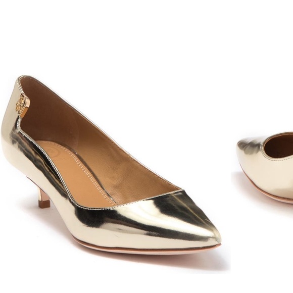 NIB/NWT Tory Burch Mirror Metallic Elizabeth 40mm Kitten Heel Pump size 5 - Picture 6 of 7